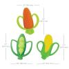 image:imageInfantino Lil Nibbles Textured Silicone Teether BPAFree Baby Teething Toy Soft Easy to Hold Sensory Stimulation for Infants BroccoliCarrot  Corn  Peas