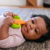 image:imageInfantino Lil Nibbles Textured Silicone Teether BPAFree Baby Teething Toy Soft Easy to Hold Sensory Stimulation for Infants BroccoliCarrot
