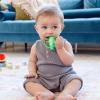 image:imageInfantino Lil Nibbles Textured Silicone Teether BPAFree Baby Teething Toy Soft Easy to Hold Sensory Stimulation for Infants BroccoliPea Pod
