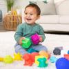 image:imageInfantino Sensory Balls Blocks amp Buddies  Textured Soft amp Colorful Toys Includes 8 Balls 8 Numbered Blocks 4 Animal Buddies Ages 0 Months  20Piece Set