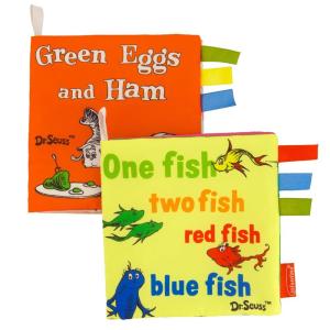 image:imageInfantino Dr Seuss Soft Activity Books The Cat in The Hat amp Fox in Socks Baby Cloth Books with Colorful Pages and Satin Tags Sensory Toys for Infants amp Toddlers 0 Months 2PackOne Fish Two Fish Red Fish Blue Fish  Green Eggs and Ham