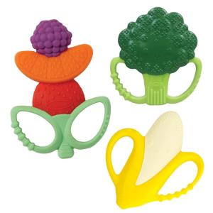 image:imageInfantino Lil Nibbles Textured Silicone Teether BPAFree Baby Teething Toy Soft Easy to Hold Sensory Stimulation for Infants BroccoliFruit  Vegetable