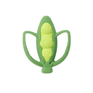 image:imageInfantino Lil Nibbles Textured Silicone Teether BPAFree Baby Teething Toy Soft Easy to Hold Sensory Stimulation for Infants BroccoliPea Pod