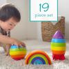 image:imageInfantino Imagination Stackers Playset Rainbow Stacker Rocket Stacker Ball Stacker for Babies 12M 3Style Set 19 PiecesRainbow  Rocket  Ball
