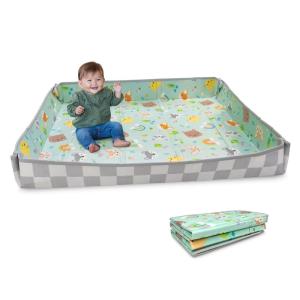 image:imageInfantino Foldable Soft Foam Play Mat 57 Baby Mat for Floor Time Lightweight Easy to Store Wipeable AnimalsAnimalThemed Foam Mat