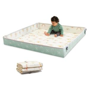 image:imageInfantino Foldable Soft Foam Play Mat 57 Baby Mat for Floor Time Lightweight Easy to Store Wipeable AnimalsRainbows
