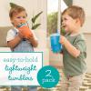 image:imageInfantino My 1st Tumbler 10 Oz Durable Plastic Sippy Cup with Straw amp Handle SpillResistant for OnTheGo BPAFree Transition Baby Cup Moody BlueHigh Tide and Citrus Splash