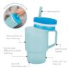 image:imageInfantino My 1st Tumbler 10 Oz Durable Plastic Sippy Cup with Straw amp Handle SpillResistant for OnTheGo BPAFree Transition Baby Cup Moody BlueMoody Blue