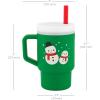 image:imageInfantino My 1st Tumbler 9 Oz Silicone Sippy Cup with Straw amp Handle SpillResistant Baby Cup for OntheGo BPAFree Transition Bottle Lime LightGreen Snowman