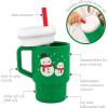 image:imageInfantino My 1st Tumbler 9 Oz Silicone Sippy Cup with Straw amp Handle SpillResistant Baby Cup for OntheGo BPAFree Transition Bottle Lime LightGreen Snowman