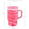 image:imageInfantino My 1st Tumbler 9 Oz Silicone Sippy Cup with Straw amp Handle SpillResistant Baby Cup for OntheGo BPAFree Transition Bottle Lime LightStrawberry Swirl