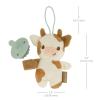 image:imageInfantino Snuggle amp Soothe PaciPal  Soft Fabric Pacifier Pal with Premium Silicone Pacifier for Babys Comfort and SelfSoothe CowMulticolor