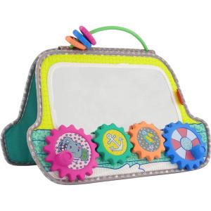 image:imageInfantino Busy Board Mirror amp Sensory Discovery Toy Boat for Fine Motor Skill Development with Gears Beads High Contrast Prints Tummy Time Sit amp Play or On The Go for Newborns Babies amp ToddlersMedium