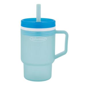 image:imageInfantino My 1st Tumbler 10 Oz Durable Plastic Sippy Cup with Straw amp Handle SpillResistant for OnTheGo BPAFree Transition Baby Cup Moody BlueMoody Blue