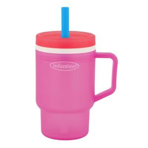 image:imageInfantino My 1st Tumbler 10 Oz Durable Plastic Sippy Cup with Straw amp Handle SpillResistant for OnTheGo BPAFree Transition Baby Cup Moody BlueRaspberry Cream
