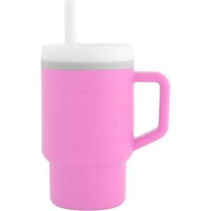 image:imageInfantino My 1st Tumbler 9 Oz Silicone Sippy Cup with Straw amp Handle SpillResistant Baby Cup for OntheGo BPAFree Transition Bottle Lime LightCotton Candy