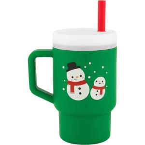 image:imageInfantino My 1st Tumbler 9 Oz Silicone Sippy Cup with Straw amp Handle SpillResistant Baby Cup for OntheGo BPAFree Transition Bottle Lime LightGreen Snowman