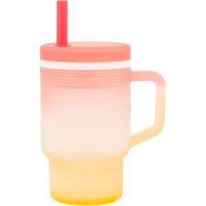 image:imageInfantino My 1st Tumbler 9 Oz Silicone Sippy Cup with Straw amp Handle SpillResistant Baby Cup for OntheGo BPAFree Transition Bottle Lime LightOmbre Sunset Kiss