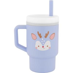 image:imageInfantino My 1st Tumbler 9 Oz Silicone Sippy Cup with Straw amp Handle SpillResistant Baby Cup for OntheGo BPAFree Transition Bottle Lime LightReindeer