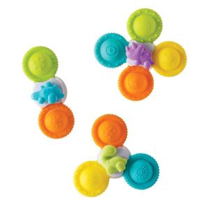 image:imageInfantino Silicone Bath Pop Spinners  Sensory Dinosaur Toys with Suction Cups Engaging Bath Time Fun for Toddlers 3Piece