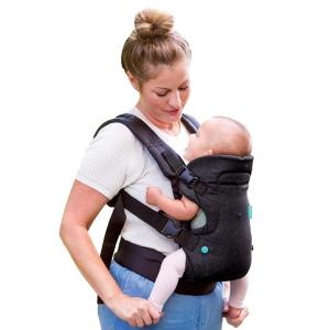 image:imageInfantino Flip 4in1 Convertible Baby Carrier Adjustable Ergonomic Babywearing Registry Essential Baby Carrier for Newborn to Toddler LeopardBlack Denim