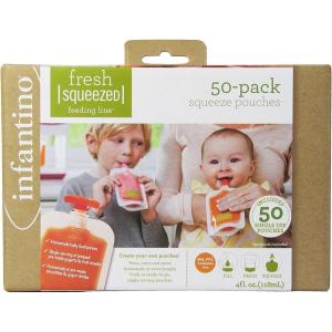 image:imageInfantino Squeeze Station for Homemade Baby Food Pouch Filling Station for Puree Food for Babies and Toddlers Dishwasher Safe and BPAFree50 Squeeze Pouches Pack