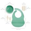 image:imageInfantino Baby Led Weaning Kit 5Piece Essentials Set  Includes Silicone Bib Suction Bowl Training Cup amp Spoons BPAFree amp TopRack Dishwasher Safe Cream amp Spearmint