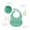 image:imageInfantino Baby Led Weaning Kit 5Piece Essentials Set  Includes Silicone Bib Suction Bowl Training Cup amp Spoons BPAFree amp TopRack Dishwasher Safe Cream amp Spearmint