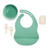 image:imageInfantino Baby Led Weaning Kit 5Piece Essentials Set  Includes Silicone Bib Suction Bowl Training Cup amp Spoons BPAFree amp TopRack Dishwasher Safe Cream amp Spearmint