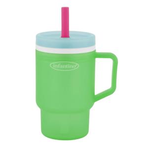 image:imageInfantino My 1st Tumbler 10 Oz Durable Plastic Sippy Cup with Silicone LeakResistant Straw amp Handle for OntheGo BPAFree Transition Cup Cool Breeze amp Lemon Rizz 2PackGreen Apple