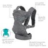 image:imageInfantino Flip Luxe 4in1 Convertible Baby Carrier Ergonomic Infant to Toddler Carrier Updated Lumbar Support Premium Herringbone Fabric Elevated Accents HandsFree Comfort 735 lbs AffogatoGray