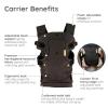 image:imageInfantino Flip Luxe 4in1 Convertible Baby Carrier Ergonomic Infant to Toddler Carrier Updated Lumbar Support Premium Herringbone Fabric Elevated Accents HandsFree Comfort 735 lbs AffogatoOnyx Luxe  New  Improved