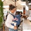 image:imageInfantino Flip Luxe 4in1 Convertible Baby Carrier Ergonomic Infant to Toddler Carrier Updated Lumbar Support Premium Herringbone Fabric Elevated Accents HandsFree Comfort 735 lbs AffogatoFloral Navy
