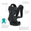 image:imageInfantino Flip Luxe 4in1 Convertible Baby Carrier Ergonomic Infant to Toddler Carrier Updated Lumbar Support Premium Herringbone Fabric Elevated Accents HandsFree Comfort 735 lbs AffogatoBlack Denim