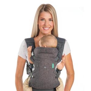 image:imageInfantino Flip Luxe 4in1 Convertible Baby Carrier Ergonomic Infant to Toddler Carrier Updated Lumbar Support Premium Herringbone Fabric Elevated Accents HandsFree Comfort 735 lbs AffogatoGray