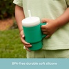 image:imageInfantino My 1st Tumbler 9 Oz Silicone Sippy Cup with Straw amp Handle SpillResistant Baby Cup for OntheGo BPAFree Transition Bottle Blue StarsAlpine