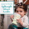 image:imageInfantino My 1st Tumbler 9 Oz Silicone Sippy Cup with Straw amp Handle SpillResistant Baby Cup for OntheGo BPAFree Transition Bottle Blue StarsBunny
