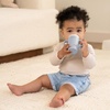 image:imageInfantino My 1st Tumbler 9 Oz Silicone Sippy Cup with Straw amp Handle SpillResistant Baby Cup for OntheGo BPAFree Transition Bottle Blue StarsClarity