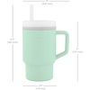 image:imageInfantino My 1st Tumbler 9 Oz Silicone Sippy Cup with Straw amp Handle SpillResistant Baby Cup for OntheGo BPAFree Transition Bottle Blue StarsCool Mint