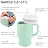 image:imageInfantino My 1st Tumbler 9 Oz Silicone Sippy Cup with Straw amp Handle SpillResistant Baby Cup for OntheGo BPAFree Transition Bottle Blue StarsCool Mint
