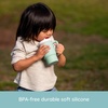 image:imageInfantino My 1st Tumbler 9 Oz Silicone Sippy Cup with Straw amp Handle SpillResistant Baby Cup for OntheGo BPAFree Transition Bottle Blue StarsCool Mint