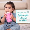 image:imageInfantino My 1st Tumbler 9 Oz Silicone Sippy Cup with Straw amp Handle SpillResistant Baby Cup for OntheGo BPAFree Transition Bottle Blue StarsCotton Candy