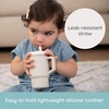 image:imageInfantino My 1st Tumbler 9 Oz Silicone Sippy Cup with Straw amp Handle SpillResistant Baby Cup for OntheGo BPAFree Transition Bottle Blue StarsCream