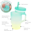 image:imageInfantino My 1st Tumbler 9 Oz Silicone Sippy Cup with Straw amp Handle SpillResistant Baby Cup for OntheGo BPAFree Transition Bottle Blue StarsOmbre Lime Light