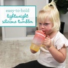 image:imageInfantino My 1st Tumbler 9 Oz Silicone Sippy Cup with Straw amp Handle SpillResistant Baby Cup for OntheGo BPAFree Transition Bottle Blue StarsOmbre Sunset Kiss