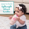 image:imageInfantino My 1st Tumbler 9 Oz Silicone Sippy Cup with Straw amp Handle SpillResistant Baby Cup for OntheGo BPAFree Transition Bottle Blue StarsPink Hearts