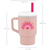 image:imageInfantino My 1st Tumbler 9 Oz Silicone Sippy Cup with Straw amp Handle SpillResistant Baby Cup for OntheGo BPAFree Transition Bottle Blue StarsPink Hearts