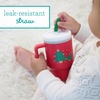 image:imageInfantino My 1st Tumbler 9 Oz Silicone Sippy Cup with Straw amp Handle SpillResistant Baby Cup for OntheGo BPAFree Transition Bottle Blue StarsRed Tree