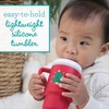 image:imageInfantino My 1st Tumbler 9 Oz Silicone Sippy Cup with Straw amp Handle SpillResistant Baby Cup for OntheGo BPAFree Transition Bottle Blue StarsRed Tree