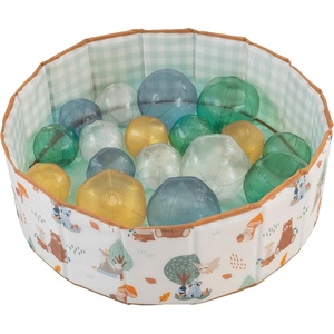 image:imageInfantino Big Fun Baby Ball Pit with 18 Inflatable Balls 31 Padded Sit amp Play Reversible Gingham amp Woodland Soft Foam Walls Foldable for Travel amp Storage